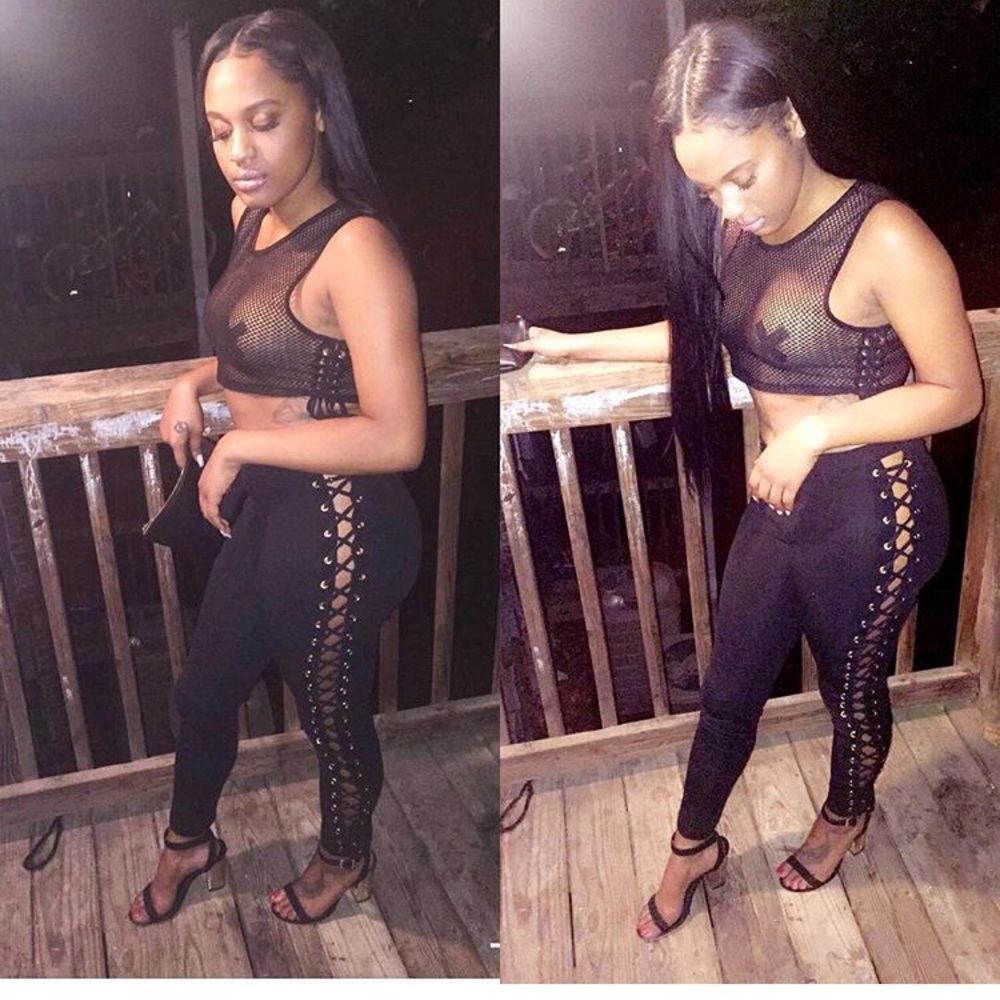 Cross cross black pants